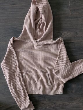 Roots Ribbed Hooded Pullover - Light Mauve